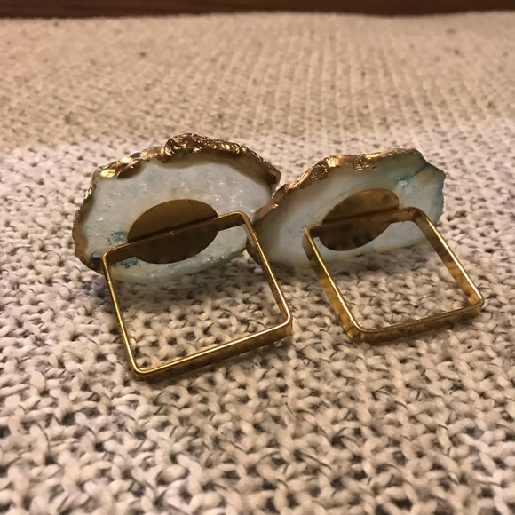 Gently used boho napkins with faux agate holders - Picture 3 of 8